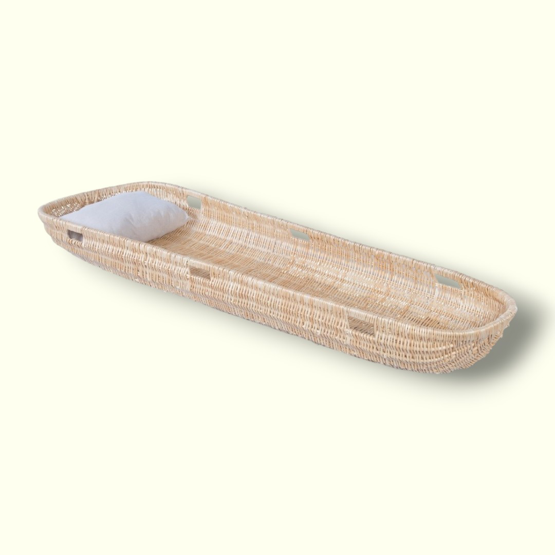Opbaarplank van natuurlijke wilgentenen in lichte naturelle tint